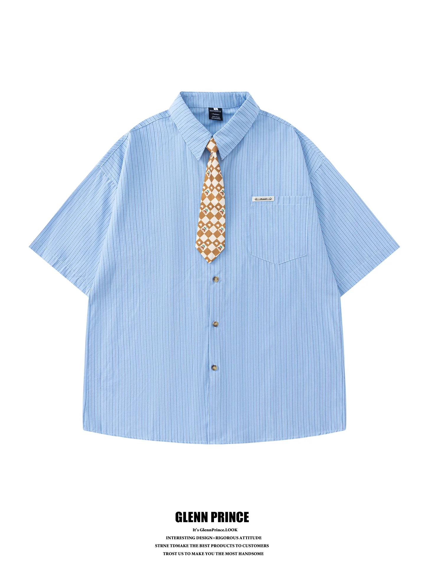 Loose Fit Striped Short Sleeve Men's Shirt with Tie Japanese Style Casual Breathable Polyester Cotton Blend Summer Shirt
Loose Fit Striped Short Sleeve Men's Shirt with Tie Japanese Style Casual Breathable Polyester Cotton Blend Summer Shirt