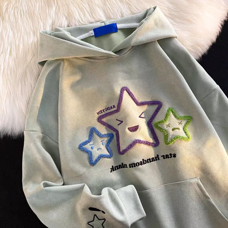 Japanese Star Gril Y2k Cute Embroidered Hoodies Couple Academy Style Top Autumn Long Sleeve Fashion Funny Sweatshirt Women 2023
Japanese Star Gril Y2k Cute Embroidered Hoodies Couple Academy Style Top Autumn Long Sleeve Fashion Funny Sweatshirt Women 2023