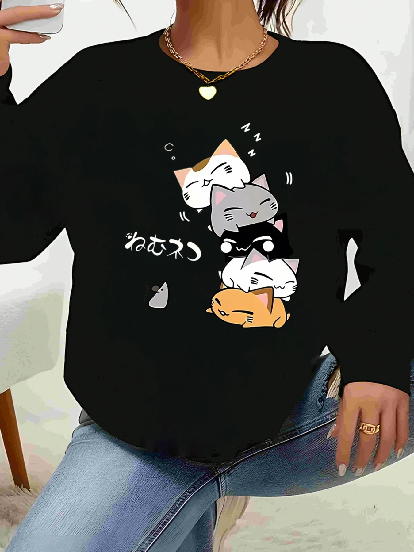 Толстовка с круглым вырезом и милыми кошками, повседневная одежда на Хэллоуин, женская мода
Толстовка с круглым вырезом и милыми кошками, повседневная одежда на Хэллоуин, женская мода