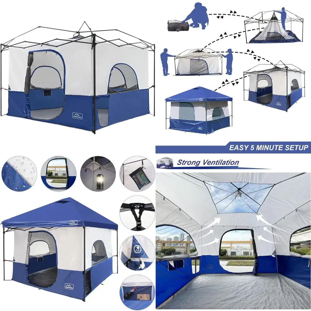 10x10 Pop-Up Canopy to Camping Tent Conversion Kit, Navy Blue with Vented Roof and Dog Hole
10x10 Pop-Up Canopy to Camping Tent Conversion Kit, Navy Blue with Vented Roof and Dog Hole