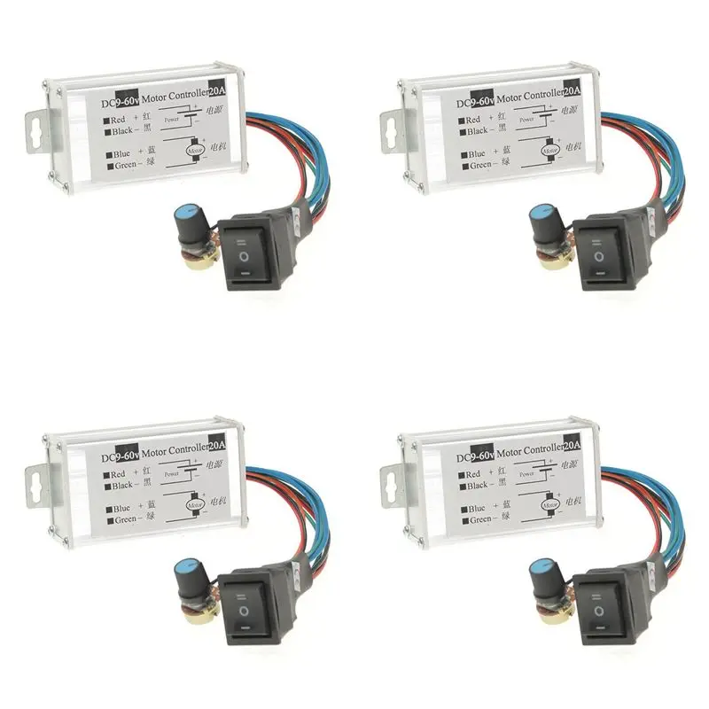 AFOURT-4X DC 9В 12В 24В 48В 60В 20А Реверсивный контроллер скорости двигателя, регулятор-драйвер PWM
AFOURT-4X DC 9В 12В 24В 48В 60В 20А Реверсивный контроллер скорости двигателя, регулятор-драйвер PWM