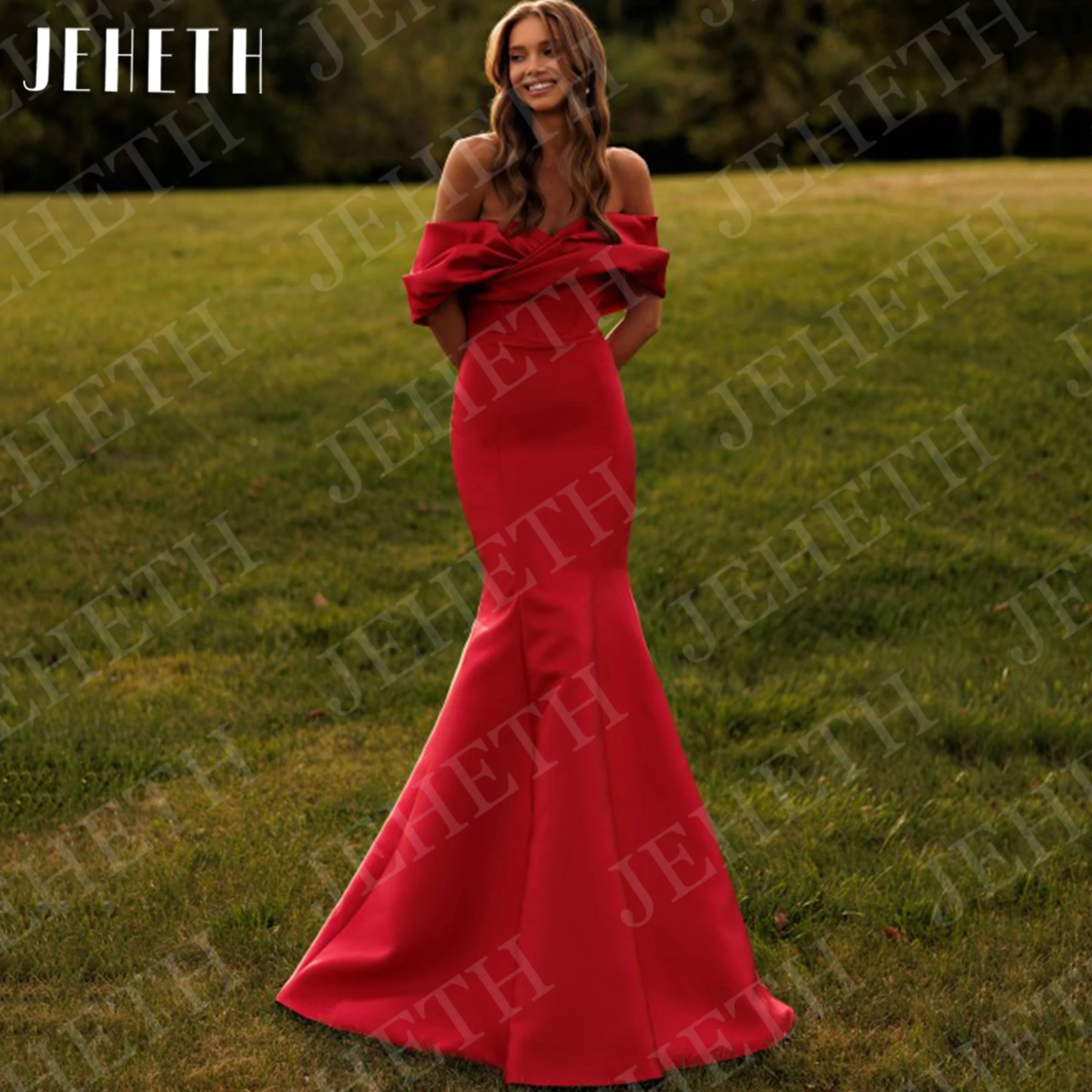 JEHETH Off Shoulder Prom Dress Mermaid Red Woman Simple Sweetheart Neck Satin Formal Party Dresses Customized robe de soirée
JEHETH Off Shoulder Prom Dress Mermaid Red Woman Simple Sweetheart Neck Satin Formal Party Dresses Customized robe de soirée