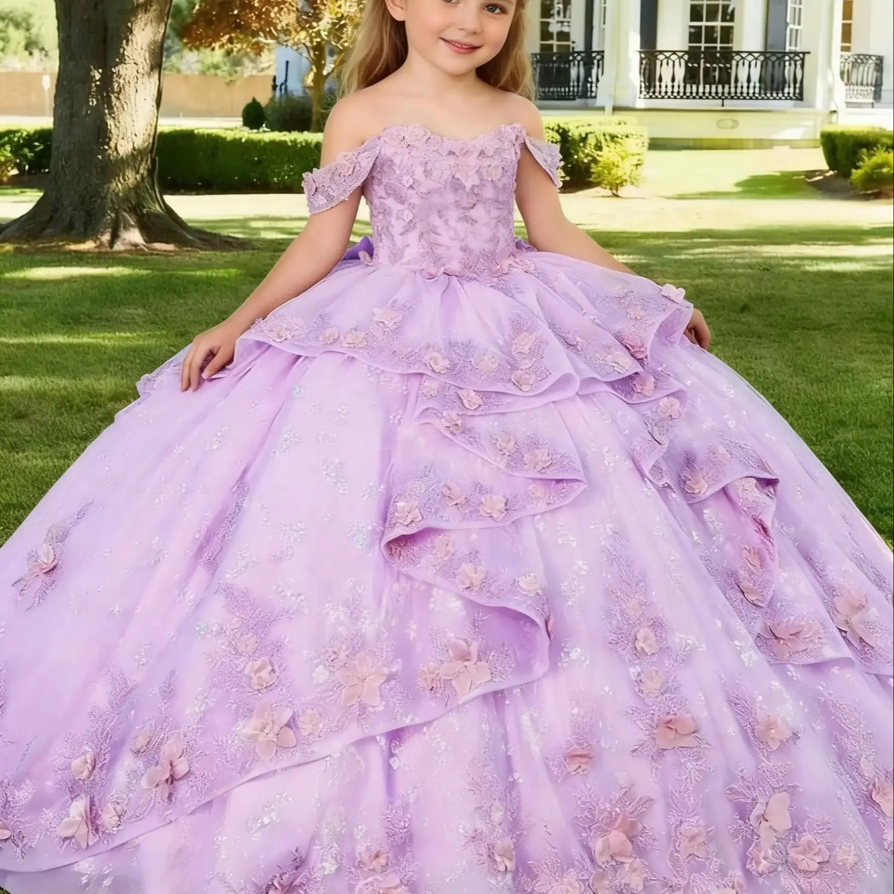 Customized Gorgeous Flower Girl Dress For Wedding Floral Appliques Floor Length With Bow Vintage Little Girl Birthday Prom Gown
Customized Gorgeous Flower Girl Dress For Wedding Floral Appliques Floor Length With Bow Vintage Little Girl Birthday Prom Gown
