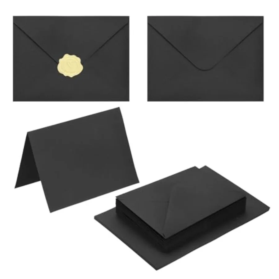 50Pack Blank Cards and Envelopes, V Flap A6 Envelopes with Cardstock and Gold Stickers Small for Greeting Cards Wedding Greetin
50Pack Blank Cards and Envelopes, V Flap A6 Envelopes with Cardstock and Gold Stickers Small for Greeting Cards Wedding Greetin