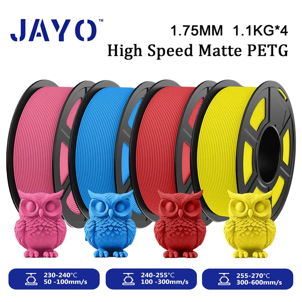 JAYO PETG 3D Filament 1.75MM High Speed PETG 3D Printer Filament 4Rolls High Flow Speedy Matte Effect 3D Printing Mateials
JAYO PETG 3D Filament 1.75MM High Speed PETG 3D Printer Filament 4Rolls High Flow Speedy Matte Effect 3D Printing Mateials