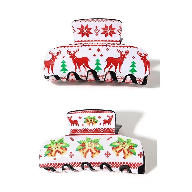 Trendy Red Christmas Elk deer Bell Printed Plastic Hair Claw Clip For Women Girls Holiday Gifts Ponytail Hair Accessories
Trendy Red Christmas Elk deer Bell Printed Plastic Hair Claw Clip For Women Girls Holiday Gifts Ponytail Hair Accessories