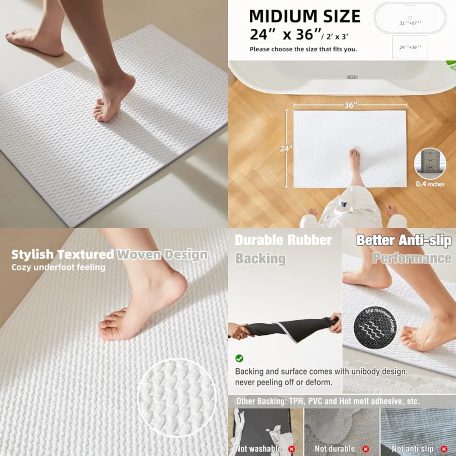 Bathroom Rugs Non Slip Washable, Super Absorbent Thin Bath Mat Quick Dry Low Pile Bathroom Rug, 24x36
Bathroom Rugs Non Slip Washable, Super Absorbent Thin Bath Mat Quick Dry Low Pile Bathroom Rug, 24x36