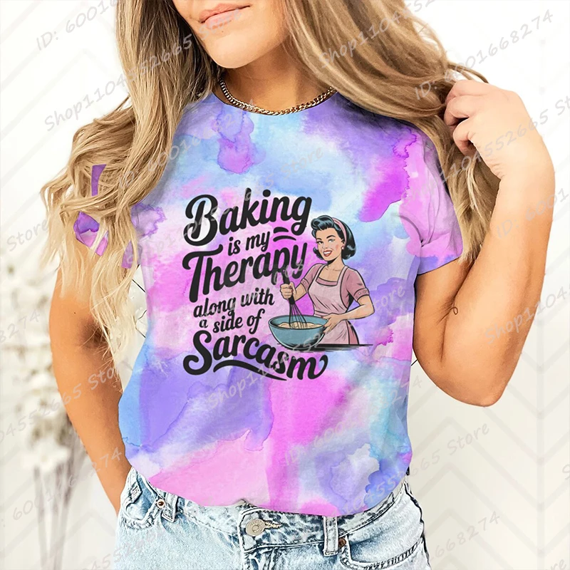 Baking Is My Therapy Print T-Shirts Women Short Sleeve Round Collar Tee Shirt Ladies Casual Clothing Summer Hot Graphic Tops
Baking Is My Therapy Print T-Shirts Women Short Sleeve Round Collar Tee Shirt Ladies Casual Clothing Summer Hot Graphic Tops