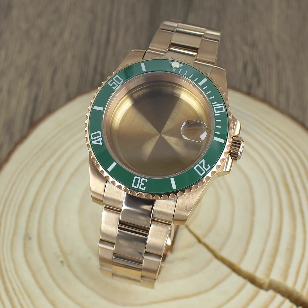 Rose Gold 40mm NH35 Watch Case bands Sapphire for Submariner Seiko NH35 NH36 NH34 NH70 8215 2824 SUB Diver Cases Oyster Bracelet
Rose Gold 40mm NH35 Watch Case bands Sapphire for Submariner Seiko NH35 NH36 NH34 NH70 8215 2824 SUB Diver Cases Oyster Bracelet