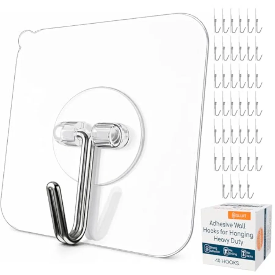 Adhesive Wall Hooks for Hanging Heavy Duty 22 lbs Hooks for Walls No Damage Towel Sticky Clear Hooks Waterproof Home Bathroom K
Adhesive Wall Hooks for Hanging Heavy Duty 22 lbs Hooks for Walls No Damage Towel Sticky Clear Hooks Waterproof Home Bathroom K