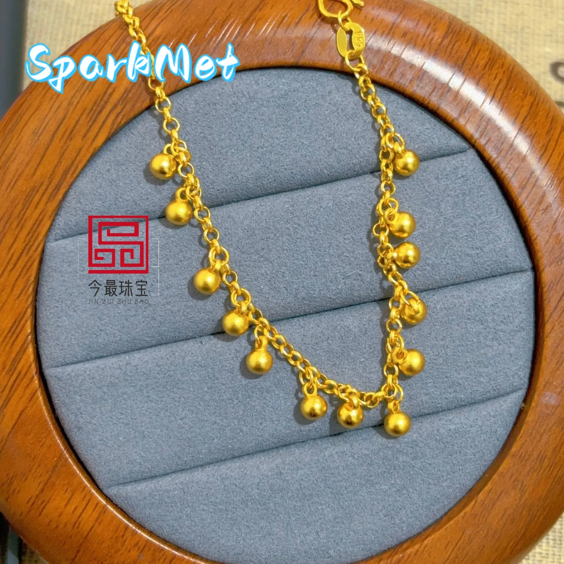 Sparkmet Simple temperamental transport bead bracelet, women, 24K gold AU999 dinner occasion, noble and elegant
Sparkmet Simple temperamental transport bead bracelet, women, 24K gold AU999 dinner occasion, noble and elegant