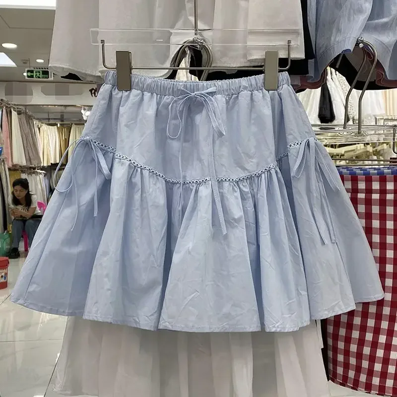 Preppy Style Women Bow High Waist Sweet Skirts Lace-up Japanese Drawstring Ball Gown Skirt Ruched A-Line Cake Y2k Solid Skirt
Preppy Style Women Bow High Waist Sweet Skirts Lace-up Japanese Drawstring Ball Gown Skirt Ruched A-Line Cake Y2k Solid Skirt