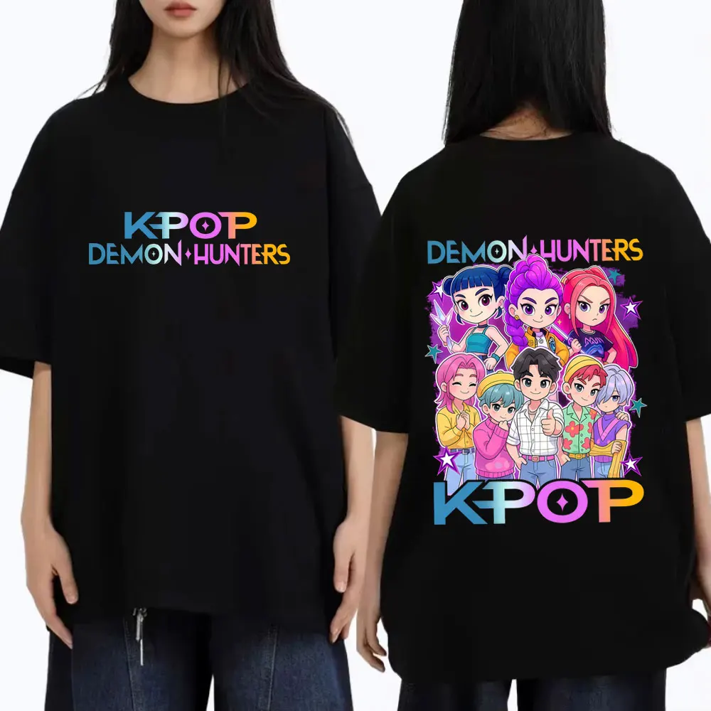Movie KPop Demon Hunters T Shirts Rumi Mira Zoey Coat Saja Boys Graphic T-shirt Men Women Vintage Casual Soft Cotton Tshirt Tops 
Movie KPop Demon Hunters T Shirts Rumi Mira Zoey Coat Saja Boys Graphic T-shirt Men Women Vintage Casual Soft Cotton Tshirt Tops