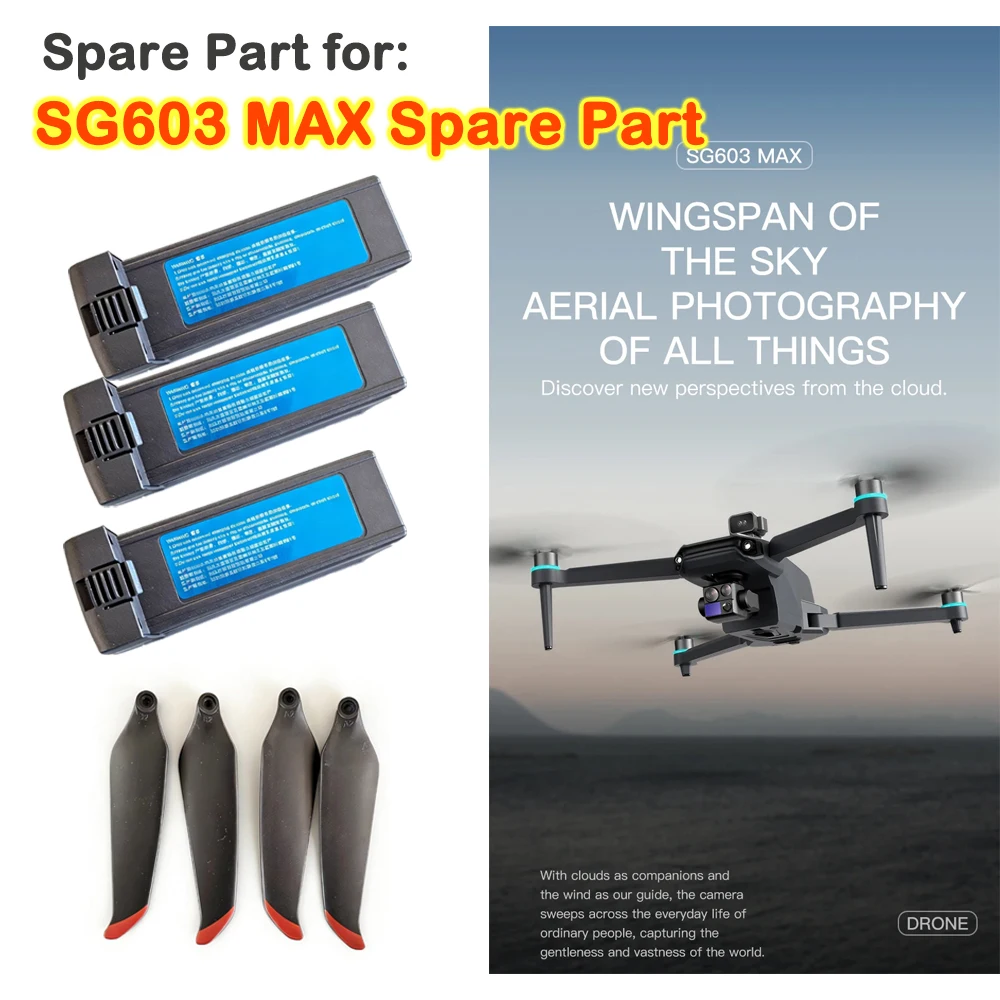 SG603MAX 7.6V 4500MAH Battery / Propeller Blade Original for SG603 MAX RC Quadcopter Large Sceen Drone Accessory
SG603MAX 7.6V 4500MAH Battery / Propeller Blade Original for SG603 MAX RC Quadcopter Large Sceen Drone Accessory