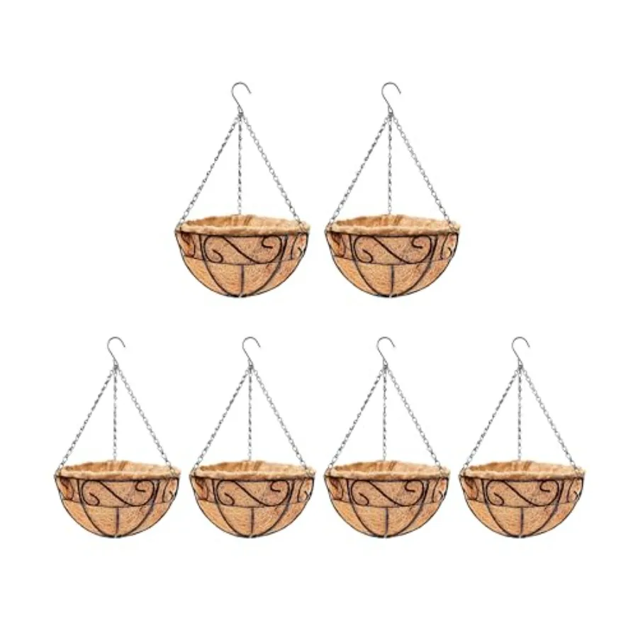Balcony patio hanging basket set: black metal wire planter with coco liner 16-inch + 14-inch round rustic farmhouse style inclu
Balcony patio hanging basket set: black metal wire planter with coco liner 16-inch + 14-inch round rustic farmhouse style inclu