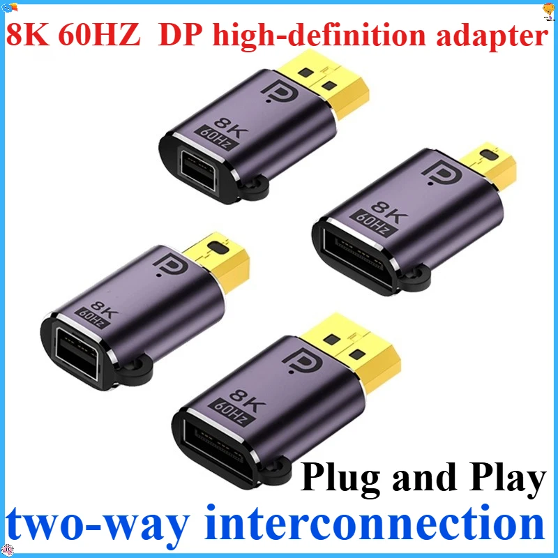 MiniDP to DP1.4 Adapter Male to Female to Male Compatible with Litai Video Card Laptop Computer Lightning 2 Interface Connector
MiniDP to DP1.4 Adapter Male to Female to Male Compatible with Litai Video Card Laptop Computer Lightning 2 Interface Connector