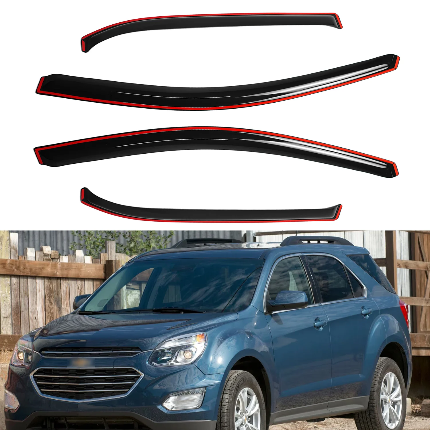 For Chevrolet Equinox 4-Door SUV 2010-2017 Window Deflectors Tinted Embedded 4pcs Set Without Water Channels 1.5MM Boxed
For Chevrolet Equinox 4-Door SUV 2010-2017 Window Deflectors Tinted Embedded 4pcs Set Without Water Channels 1.5MM Boxed