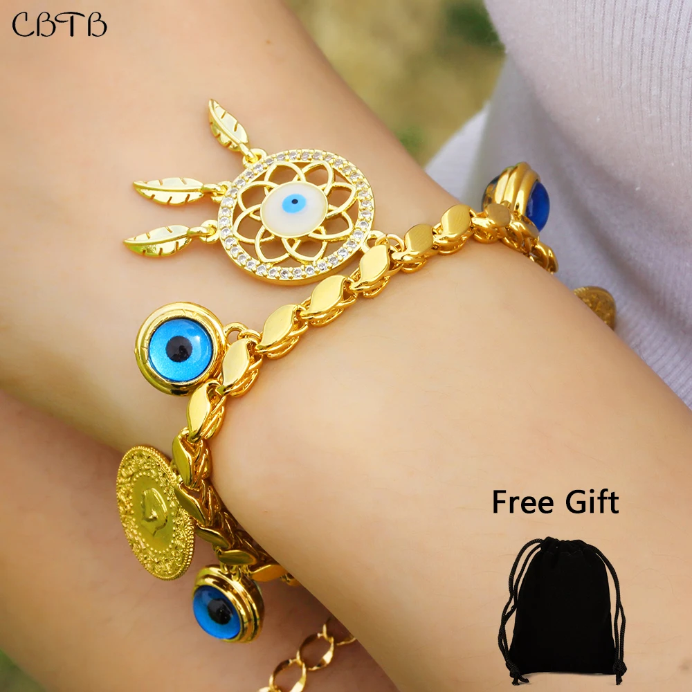 Fashion Luxury Zircon Dreamcatcher Bracelet for Women Gothic 18k Gold Coin Devil Eye Bracelets Muslim Islam Allah Accessories
Fashion Luxury Zircon Dreamcatcher Bracelet for Women Gothic 18k Gold Coin Devil Eye Bracelets Muslim Islam Allah Accessories
