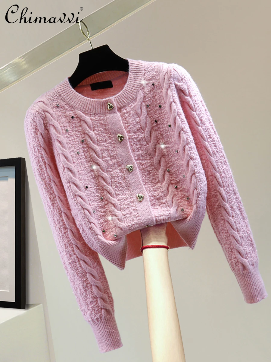 Korean Style Fashion Casual Color Diamond Round Neck Long Sleeve Single-breasted Warm Sweater Cardigan Jacket Women Autumn 2024
Korean Style Fashion Casual Color Diamond Round Neck Long Sleeve Single-breasted Warm Sweater Cardigan Jacket Women Autumn 2024