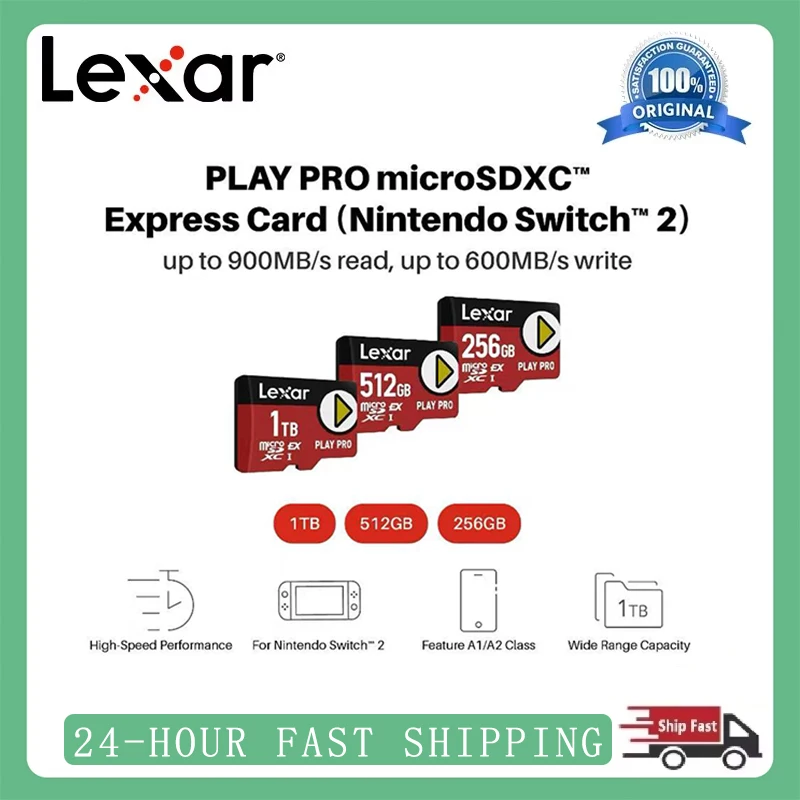 Карта памяти Lexar PLAY PRO Скорость чтения до 900 МБ/с 256 ГБ 512 ГБ 1 ТБ V30 microSDXC Express Карта памяти класса 10 UHS-I TF-карта для камеры
Карта памяти Lexar PLAY PRO Скорость чтения до 900 МБ/с 256 ГБ 512 ГБ 1 ТБ V30 microSDXC Express Карта памяти класса 10 UHS-I TF-карта для камеры