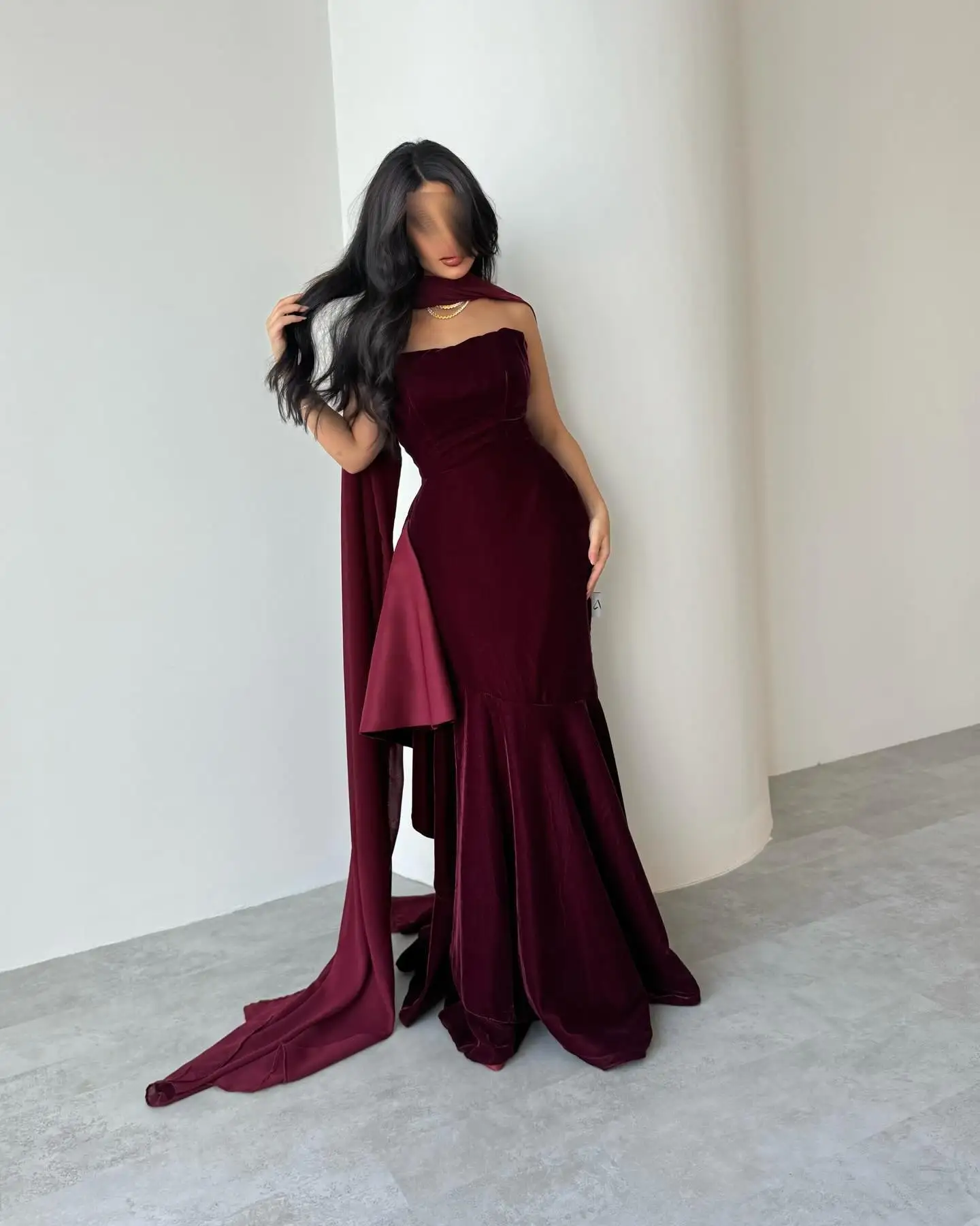 Customized Temperament Strapless Velvet Sleeveless Evening Dresses Elegant Floor Length Celebrity Gowns Vestido De Noc
Customized Temperament Strapless Velvet Sleeveless Evening Dresses Elegant Floor Length Celebrity Gowns Vestido De Noc