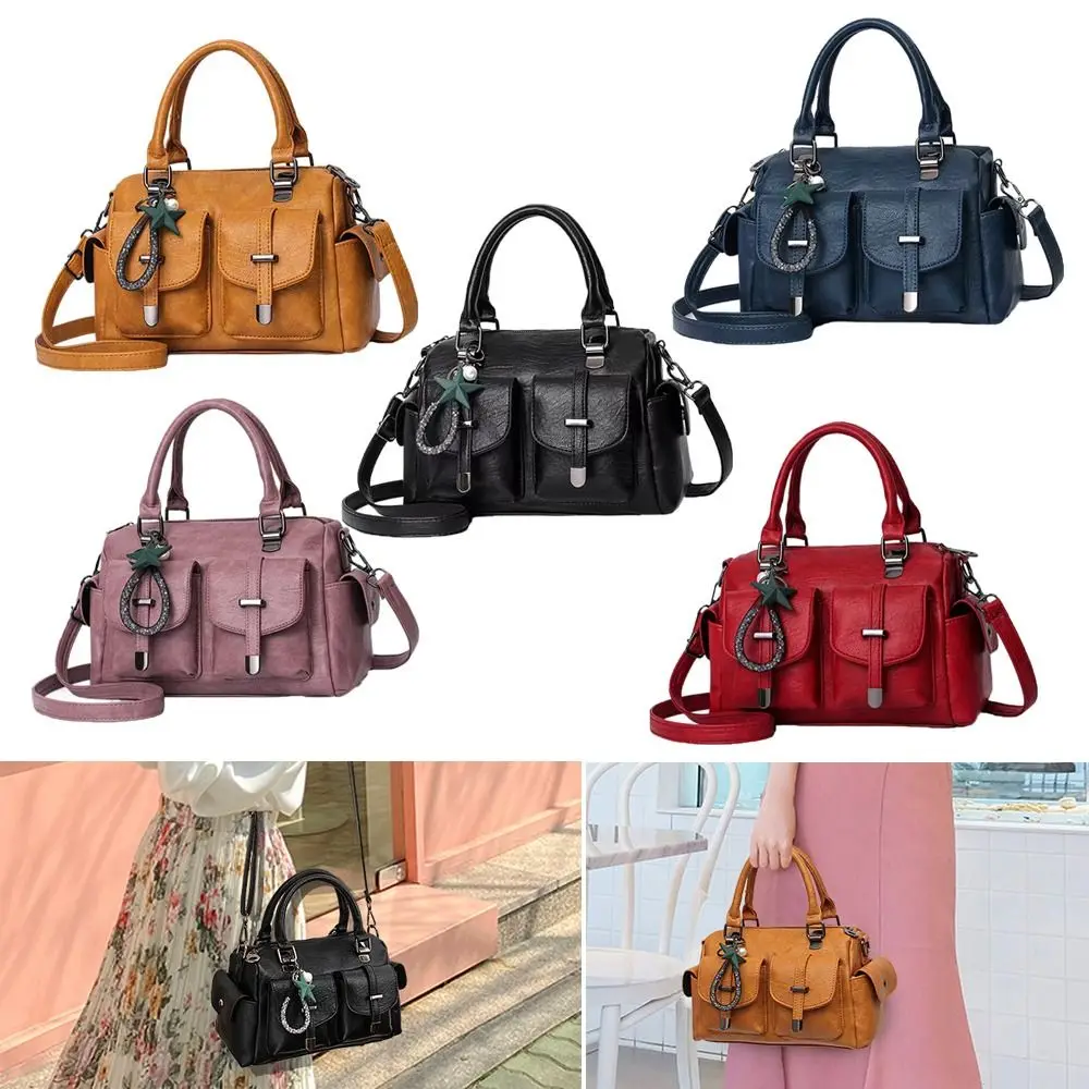 PU Leather Shoulder Bags Casual Fashion Solid Color Female Messenger Bag Large Capacity with Pendant Crossbody Bag
PU Leather Shoulder Bags Casual Fashion Solid Color Female Messenger Bag Large Capacity with Pendant Crossbody Bag