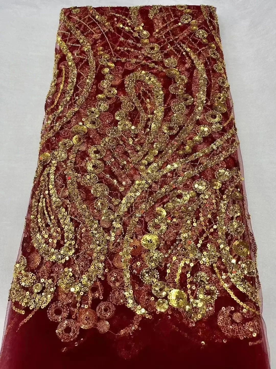 African French Sequined Lace Fabrics 2024 High Quality Beaded Lace Nigerian Groom Embroidered Dress Material For Party Sewing
African French Sequined Lace Fabrics 2024 High Quality Beaded Lace Nigerian Groom Embroidered Dress Material For Party Sewing