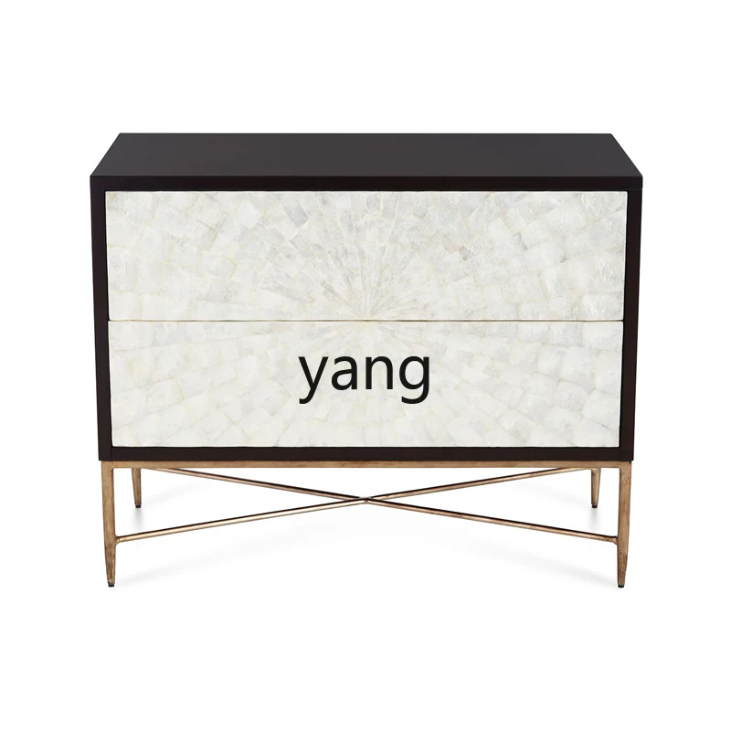 LMM American Light Luxury Shell Bedside Table Stainless Steel Solid Wood Chest of Drawers Chest of Drawer
LMM American Light Luxury Shell Bedside Table Stainless Steel Solid Wood Chest of Drawers Chest of Drawer