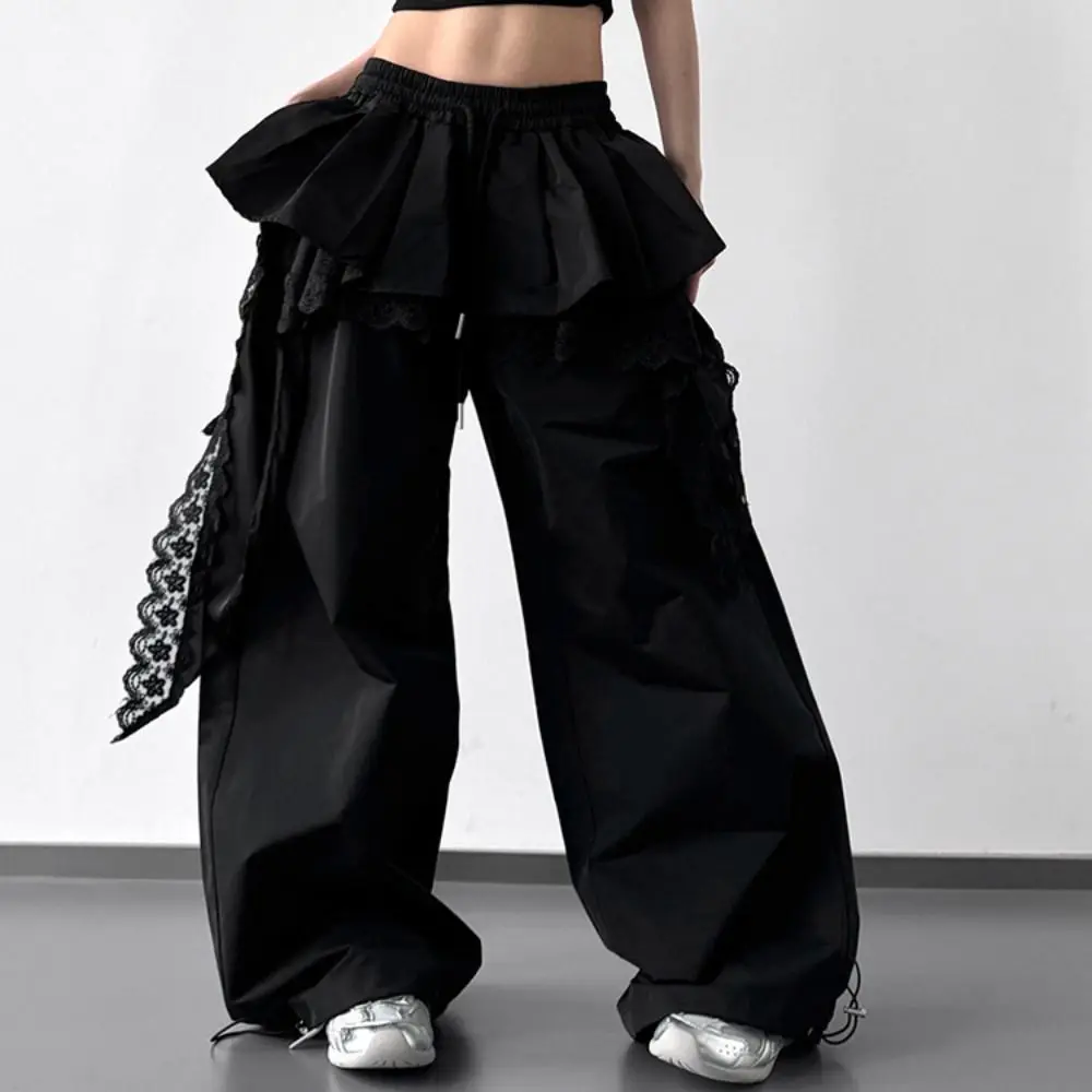 Loose Young Women Lace Patchwork Pants High Waist Hip Hop Lace Tiered Skirt Pants Baggy Drawstring Wide Leg Trousers Lady
Loose Young Women Lace Patchwork Pants High Waist Hip Hop Lace Tiered Skirt Pants Baggy Drawstring Wide Leg Trousers Lady