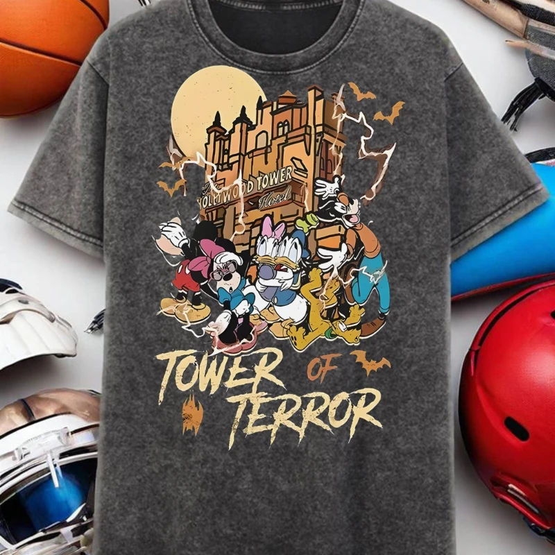 Disney Characters' Tower of Terror Adventure Pattern Print Unisex Men's Vintage Washed T-Shirt Pure Cotton Short Sleeve Top
Disney Characters' Tower of Terror Adventure Pattern Print Unisex Men's Vintage Washed T-Shirt Pure Cotton Short Sleeve Top