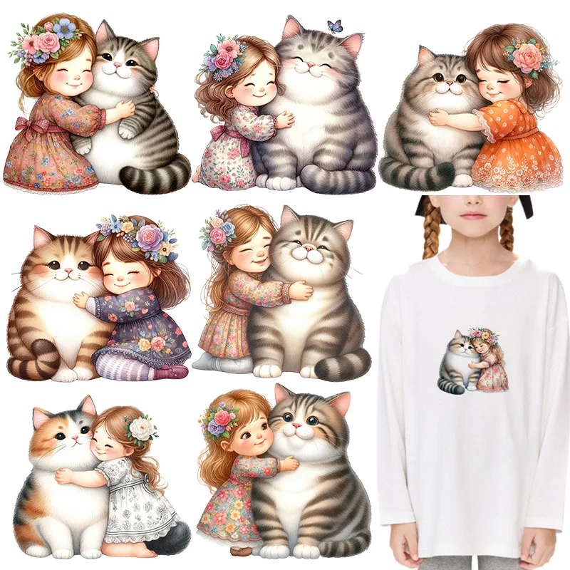 Cats and little girls Iron On Patch Heat Transfer Printing On Clothes Iron on transfer Children's clothing
Cats and little girls Iron On Patch Heat Transfer Printing On Clothes Iron on transfer Children's clothing