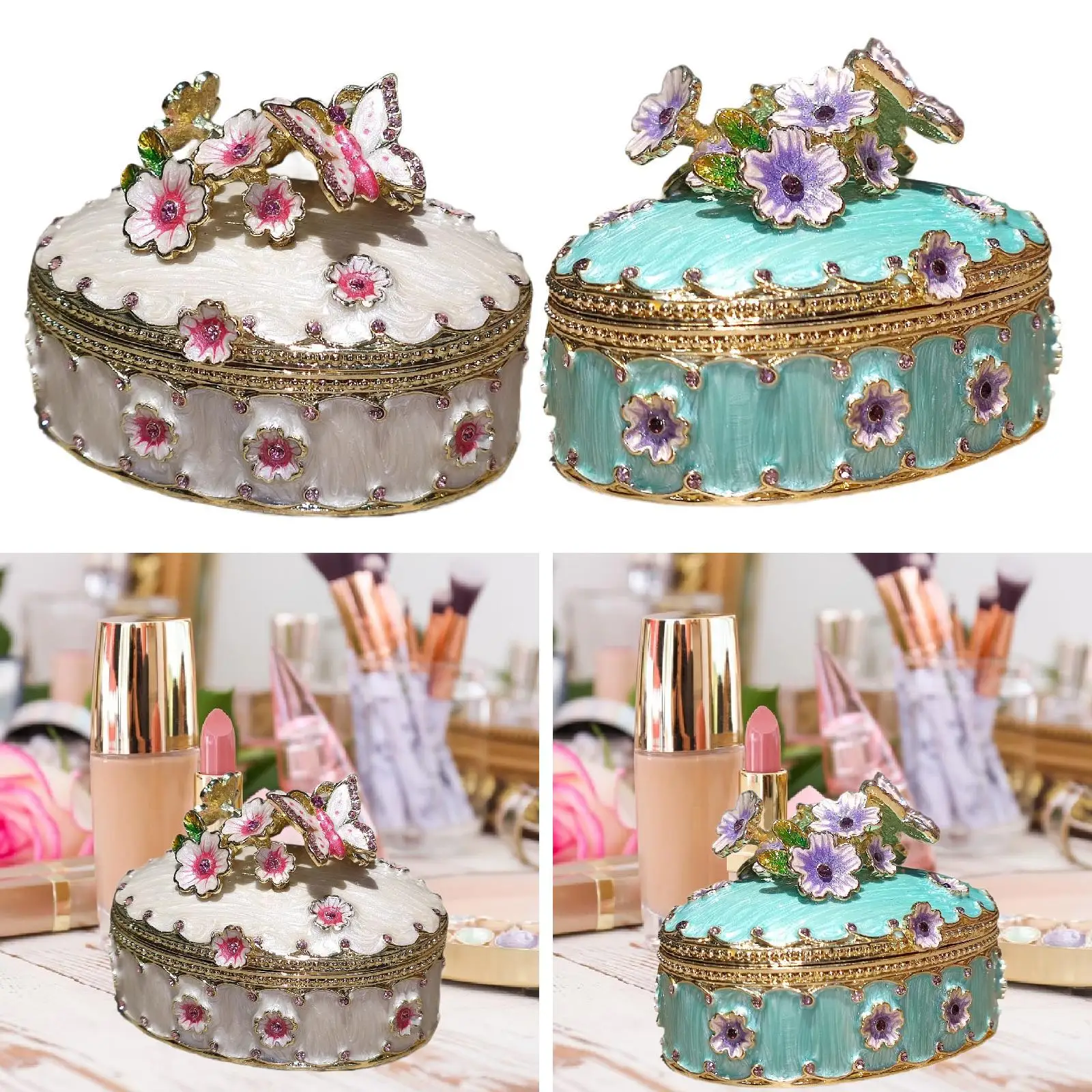 Cherry Blossoms Jewelry Box Storage Case Trinket Box Alloy Dresser Decorative for Women Earring Holder for Earrings Gift Idea
Cherry Blossoms Jewelry Box Storage Case Trinket Box Alloy Dresser Decorative for Women Earring Holder for Earrings Gift Idea
