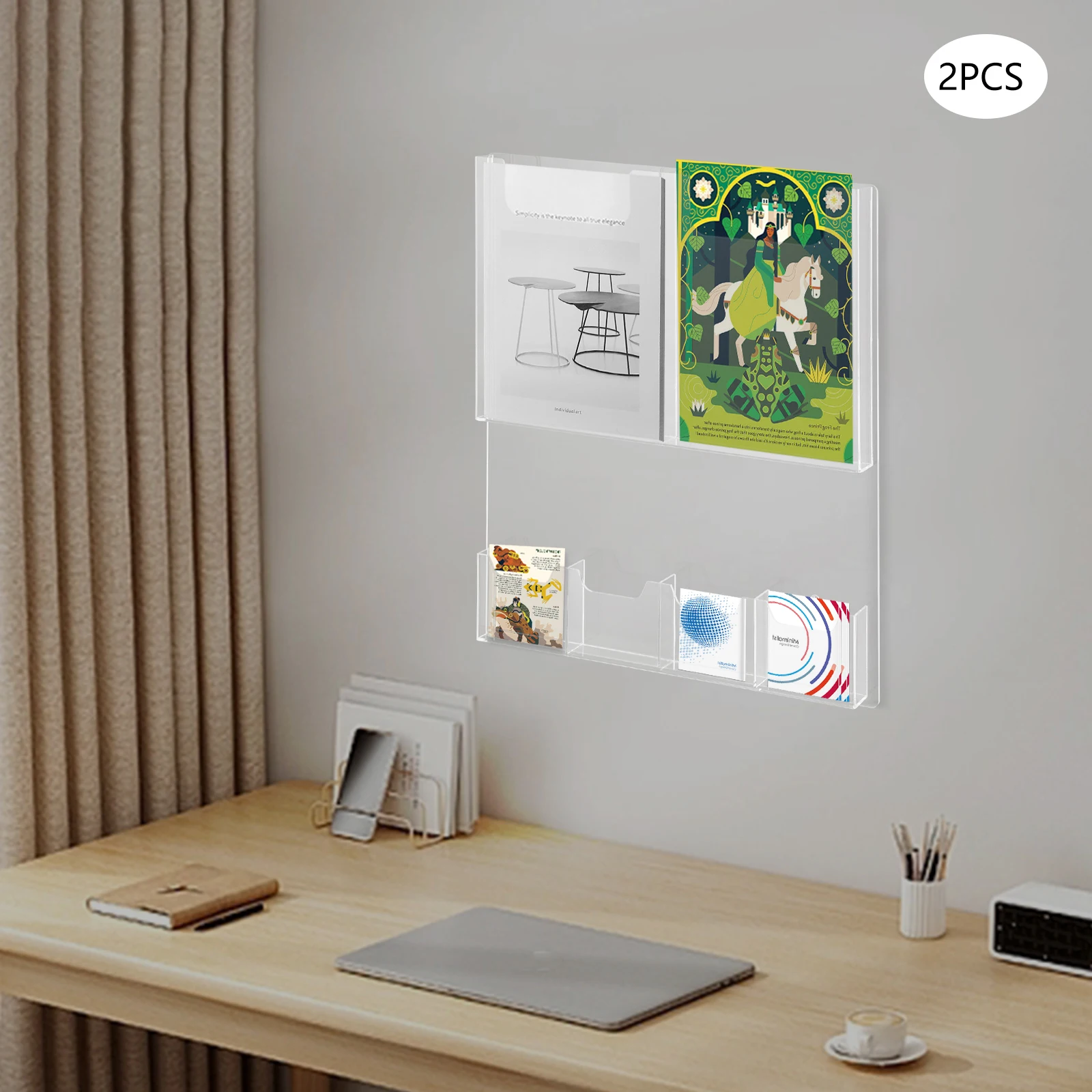 2PCS Clear Large Size Wall Mount Multi Slots Wall Literature Brochure Holder Display with Circular Fixing Holes
2PCS Clear Large Size Wall Mount Multi Slots Wall Literature Brochure Holder Display with Circular Fixing Holes