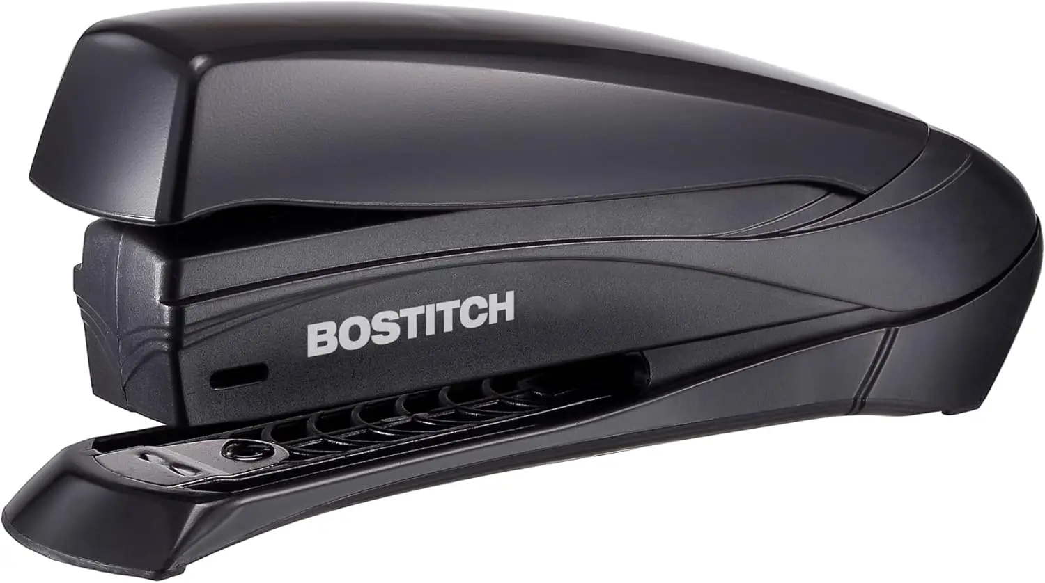 Spring Powered Stapler, One Finger No Effort, 20 Sheet Capacity, Black
Spring Powered Stapler, One Finger No Effort, 20 Sheet Capacity, Black