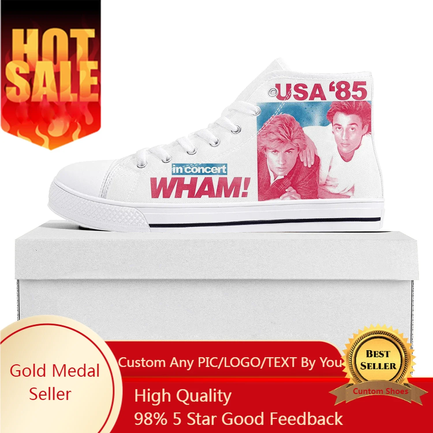 Choose Life Wham George Michael High Top High Quality Sneakers Mens Womens Teenager Canvas Sneaker Couple Shoes Custom Shoe
Choose Life Wham George Michael High Top High Quality Sneakers Mens Womens Teenager Canvas Sneaker Couple Shoes Custom Shoe