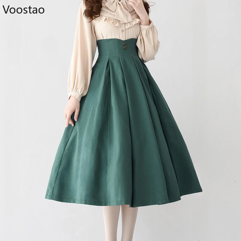Elegant Classical Lolita Style Midi Skirt Women Vintage Victorian Button Slim Party Long Skirts Office Lady Sweet A-Line Skirt
Elegant Classical Lolita Style Midi Skirt Women Vintage Victorian Button Slim Party Long Skirts Office Lady Sweet A-Line Skirt