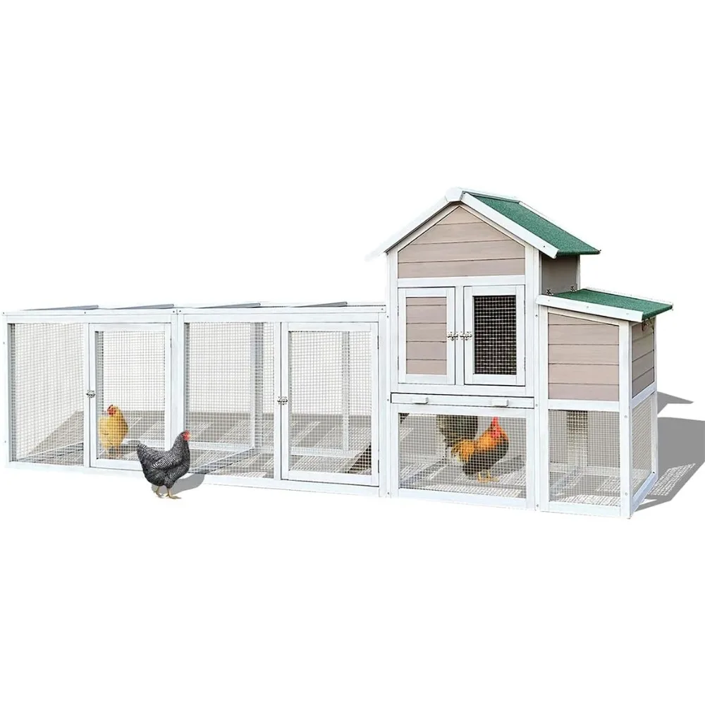 Chicken Coop for Outdoor 122" Large Hen House for 2-6 Chickens Poultry Cage with Weatherproof Nest Box and Removable Tray (122"
Chicken Coop for Outdoor 122" Large Hen House for 2-6 Chickens Poultry Cage with Weatherproof Nest Box and Removable Tray (122"