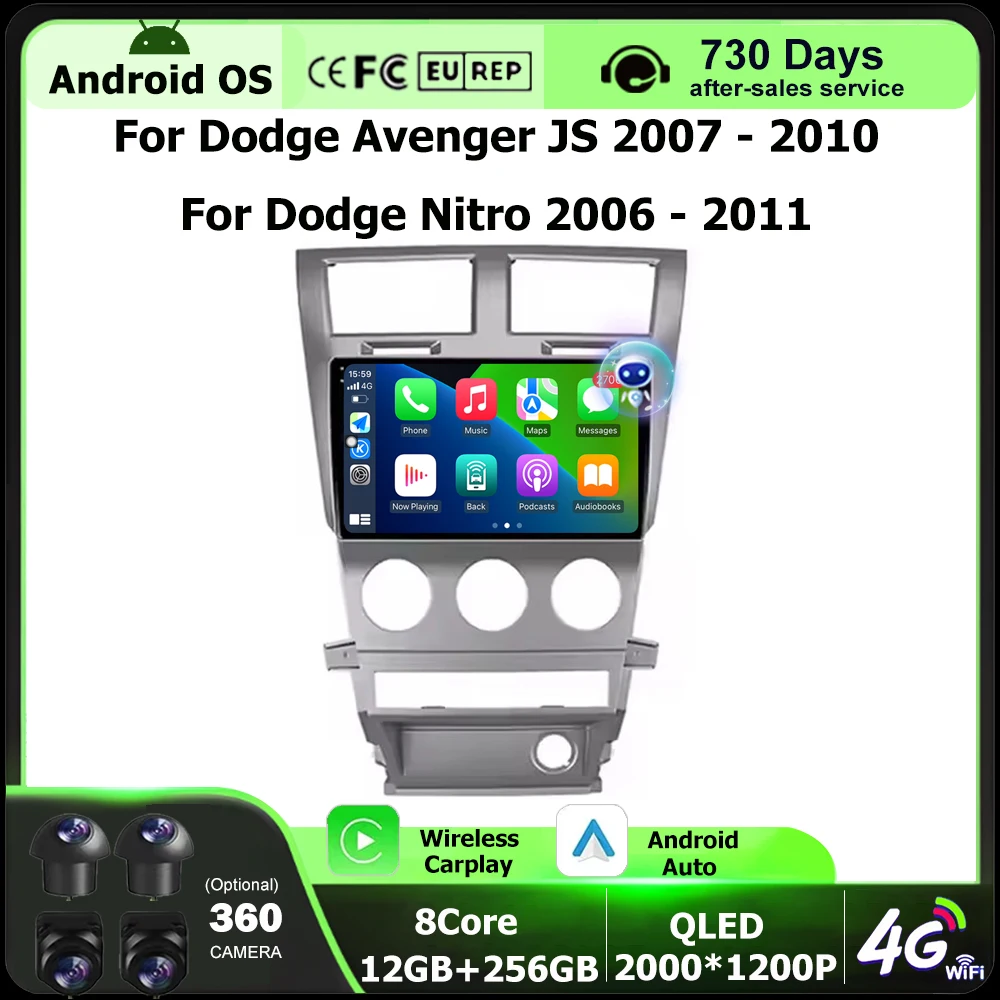 Android 16 Auto Carplay For Dodge Avenger JS 2007 - 2010 For Dodge Nitro 2006 - 2011 Car Radio GPS Multimedia Player 4G BT DSP
Android 16 Auto Carplay For Dodge Avenger JS 2007 - 2010 For Dodge Nitro 2006 - 2011 Car Radio GPS Multimedia Player 4G BT DSP