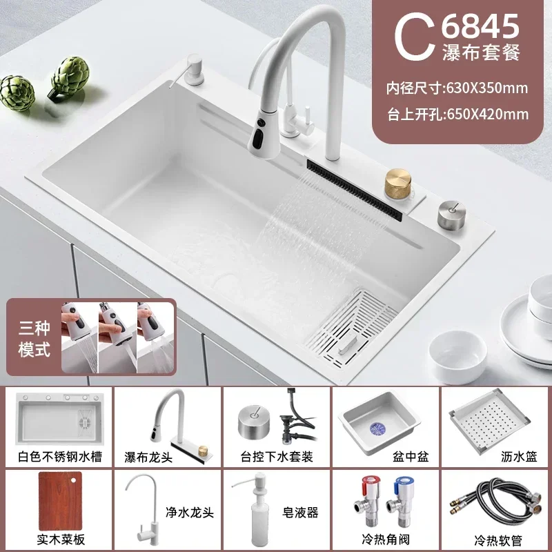 r5.13 Waterfall Sink Handmade Nano 304 Stainless Steel Vegetable Washing Basin Kitchen Sink Household
r5.13 Waterfall Sink Handmade Nano 304 Stainless Steel Vegetable Washing Basin Kitchen Sink Household