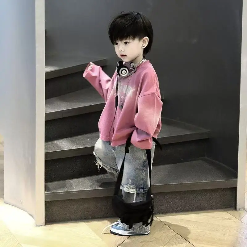 Spring Autumn Denim For Boys' Set New 2025 Korean Version Jacket Fashion Jeans Handsome Two-Piece Set Kids Outfits
Spring Autumn Denim For Boys' Set New 2025 Korean Version Jacket Fashion Jeans Handsome Two-Piece Set Kids Outfits