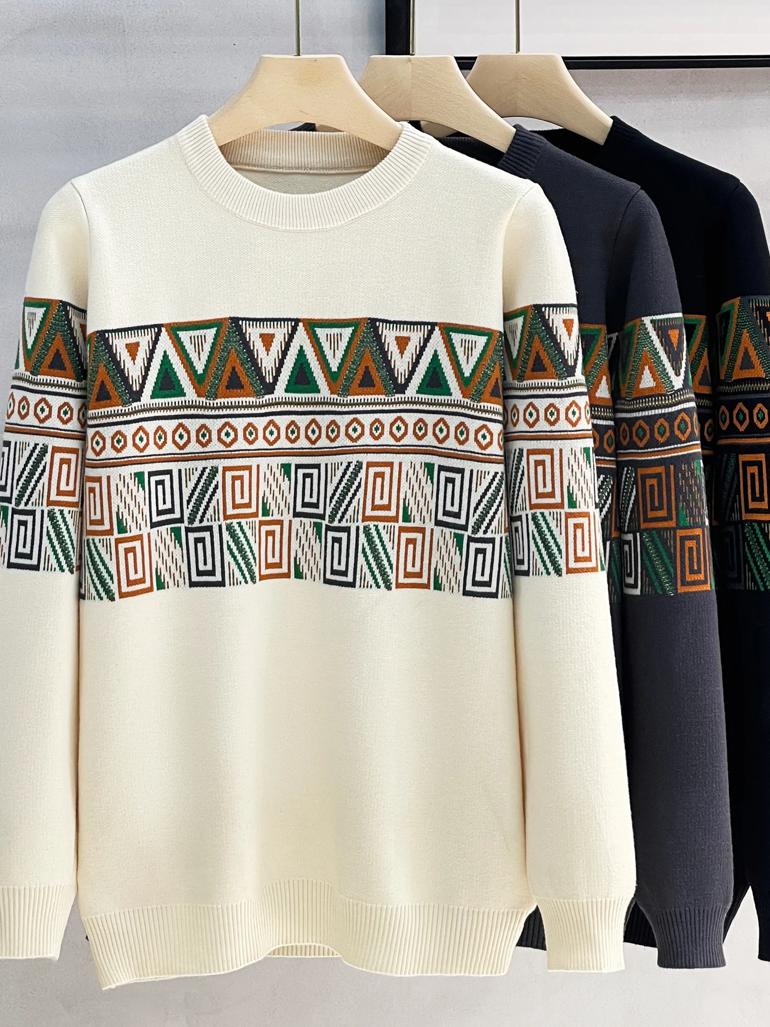 Geometric Retro Knitted round Ne Sweater Men's Base irt Casual Leisure Polyester Fiber Ethnic Sle Youth Autumn Winter N...
Geometric Retro Knitted round Ne Sweater Men's Base irt Casual Leisure Polyester Fiber Ethnic Sle Youth Autumn Winter N...