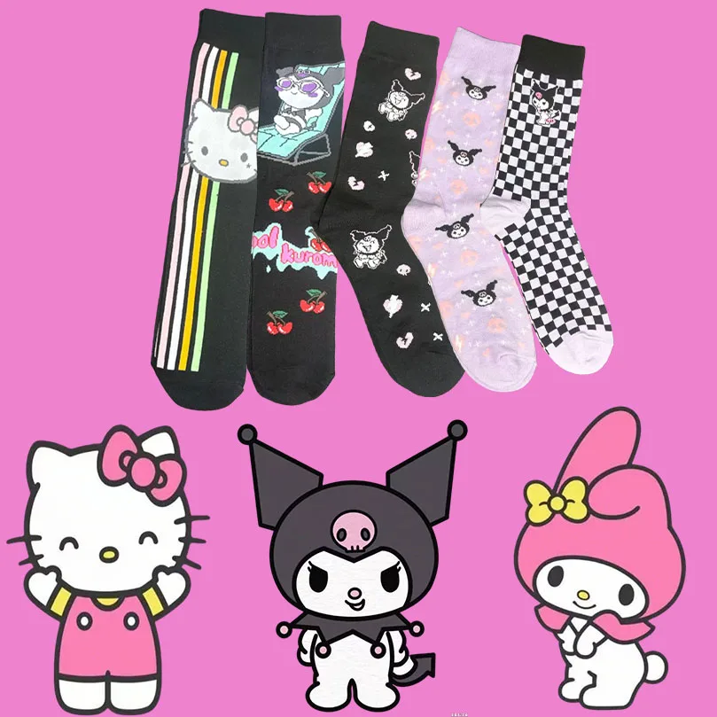 Европейские размеры 36-45,1/5 пар милых женских носков до середины икры Sanrio Hello Kitty Kuroomi с героями мультфильмов аниме
Европейские размеры 36-45,1/5 пар милых женских носков до середины икры Sanrio Hello Kitty Kuroomi с героями мультфильмов аниме