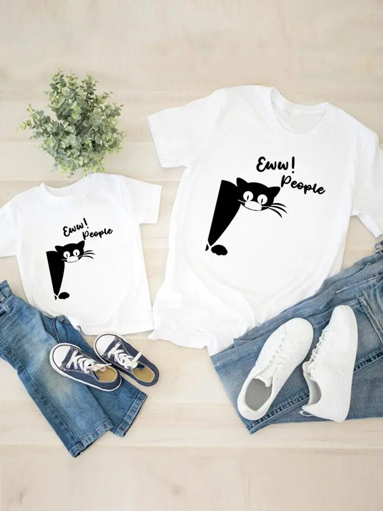 Women Child Kid Clothing Cat Funny Face Lovely Graphic T-shirt Tee Boy Girl Summer Mom Mama Clothes Family Matching Outfits
Women Child Kid Clothing Cat Funny Face Lovely Graphic T-shirt Tee Boy Girl Summer Mom Mama Clothes Family Matching Outfits