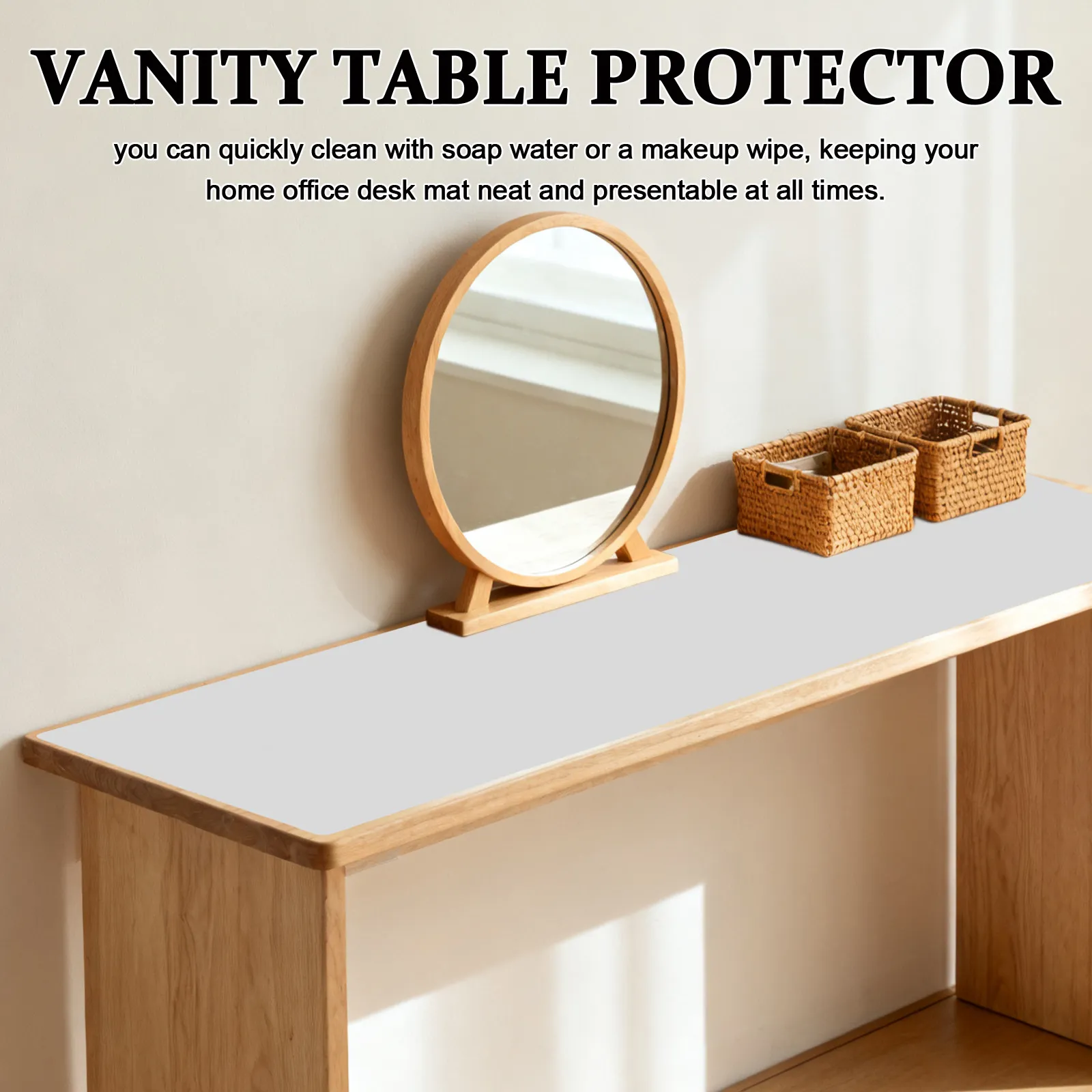 48x16 Inch Waterproof PU Non-Slip Vanity Table Protector Mat Makeup Desk Cover for Teens Home Office Desktop Decor
48x16 Inch Waterproof PU Non-Slip Vanity Table Protector Mat Makeup Desk Cover for Teens Home Office Desktop Decor