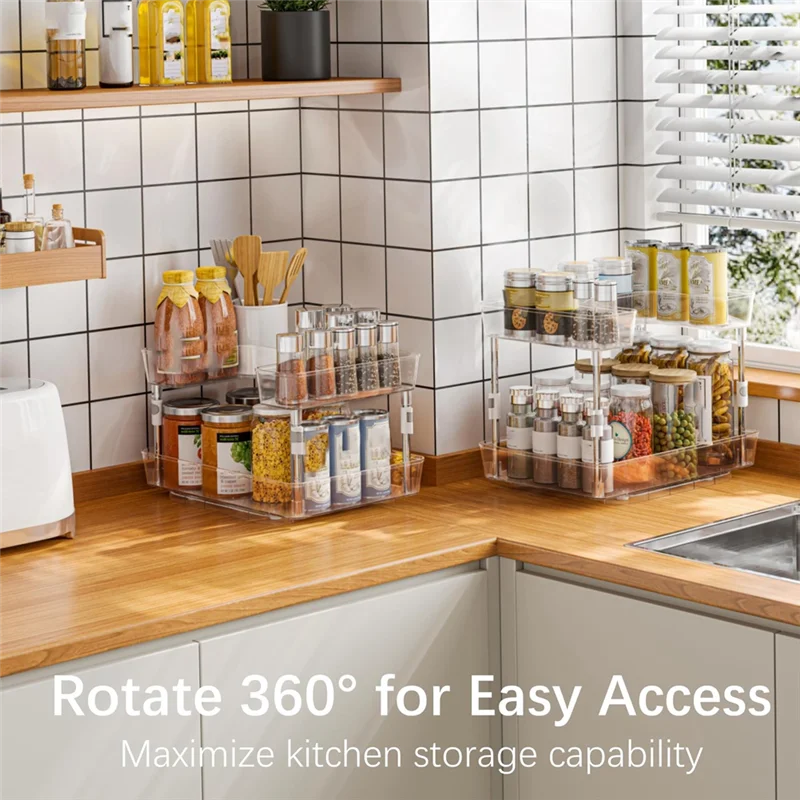 AT19-Double-Layer Rotating Rack Retractable Storage Rack Suitable For Cabinets, Kitchens, And Desktop Storage
AT19-Double-Layer Rotating Rack Retractable Storage Rack Suitable For Cabinets, Kitchens, And Desktop Storage