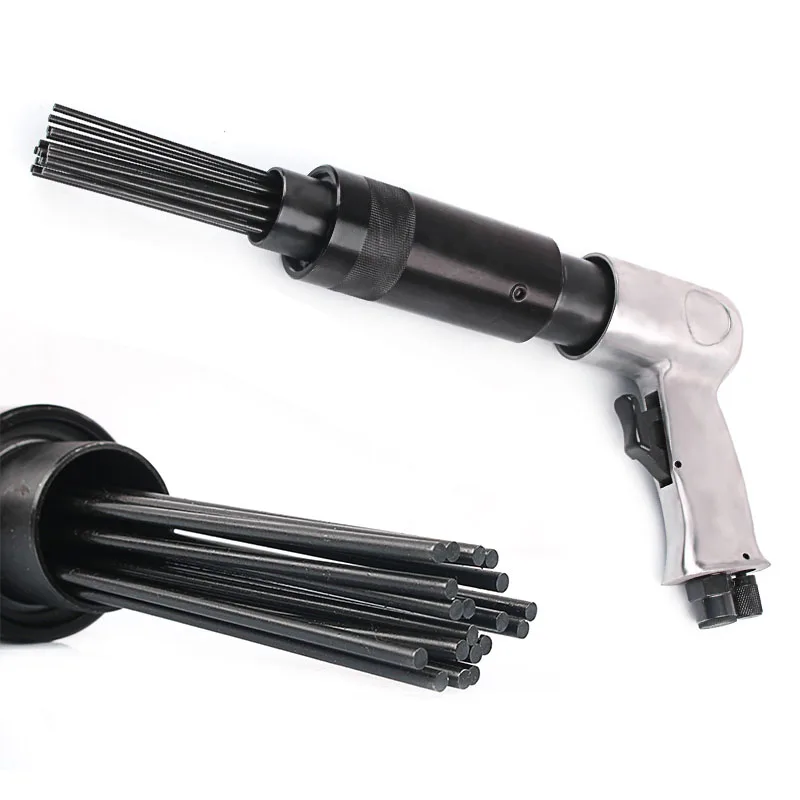 Air Pneumatic Rust Removing Tool 19 Needle Grip for Corrosion Paint Slag Deburring Rust Paint Slag Corrosion Removing Tool
