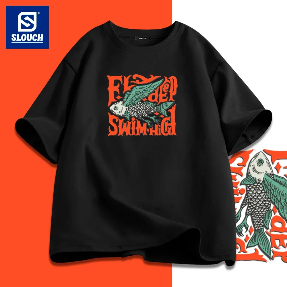 Fish Printed Short Sleeve Tee Loose Chlothing for Summer Breathable Tops Creative T Shirt Cotton Shirts Graphic Tee
Fish Printed Short Sleeve Tee Loose Chlothing for Summer Breathable Tops Creative T Shirt Cotton Shirts Graphic Tee