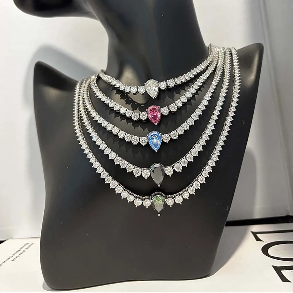 MUXIFC 4 CT Pear Cut Full Moissanite Tennis Necklace With Certificate S925 Silver Waterdrop Lab Diamond Pendant Tennis Choker 
MUXIFC 4 CT Pear Cut Full Moissanite Tennis Necklace With Certificate S925 Silver Waterdrop Lab Diamond Pendant Tennis Choker