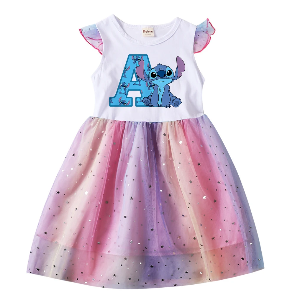 Stitch Letter A B C D Kids Girl Dress Print Dresses Children Cartoons Casual Clothes Girls Kawaii Gauze Flying Sleeve Baby Gifts
Stitch Letter A B C D Kids Girl Dress Print Dresses Children Cartoons Casual Clothes Girls Kawaii Gauze Flying Sleeve Baby Gifts