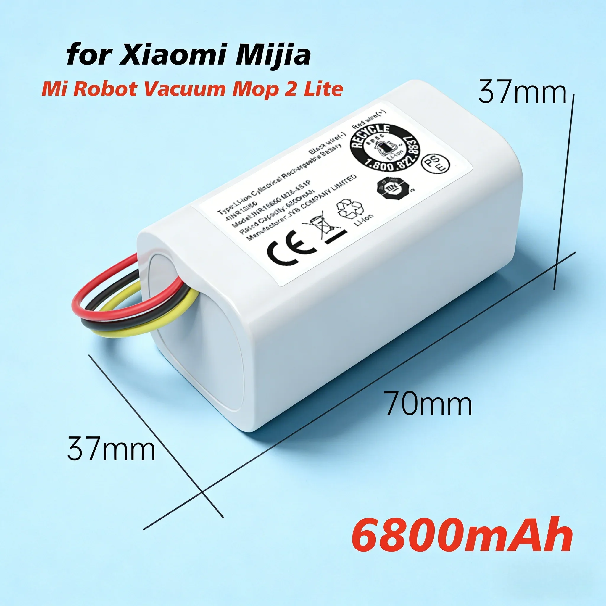 Аккумулятор литий-ионный перезаряжаемый 14.4В/14.8В 6800мАч N011-4S1P для робота-пылесоса Xiaomi Mi Robot Vacuum Mop 2 Lite MJSTL E10 E12 B11
Аккумулятор литий-ионный перезаряжаемый 14.4В/14.8В 6800мАч N011-4S1P для робота-пылесоса Xiaomi Mi Robot Vacuum Mop 2 Lite MJSTL E10 E12 B11